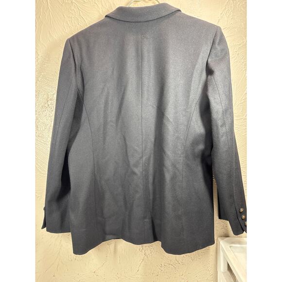 Pendleton Blazer Womens 100% Virgin Wool Black Lined Thick Shoulder Pads Size 16 - Picture 2 of 5